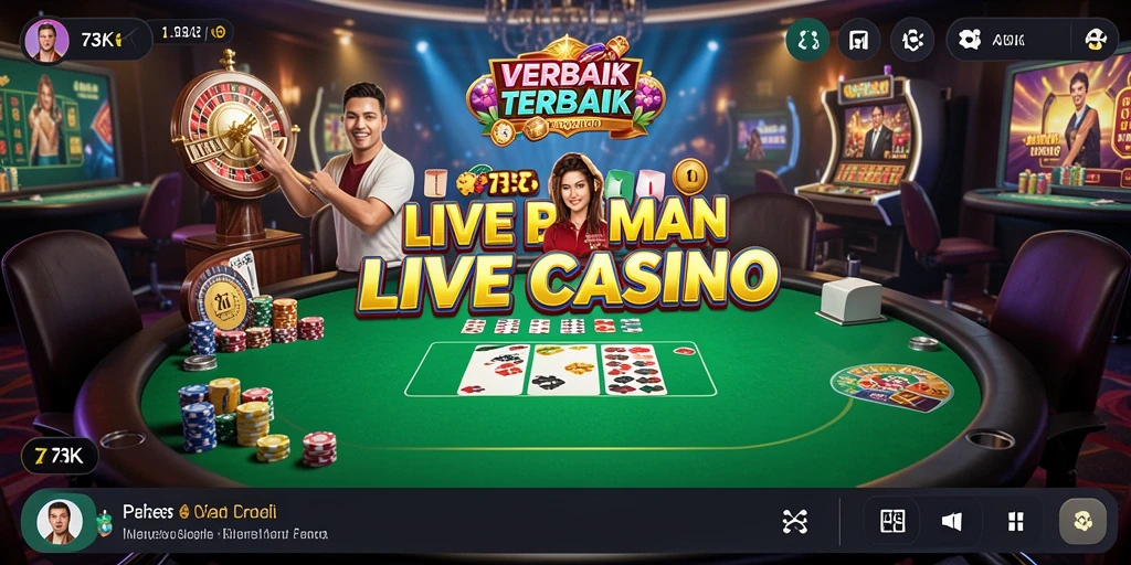 Tampilan gameplay Live Casino yang mendebarkan dari 73K.