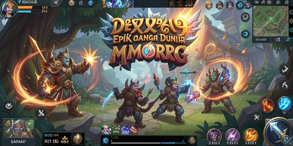 Tangkapan layar dari DAX69 yang menampilkan pertarungan intens dalam dunia MMORPG.