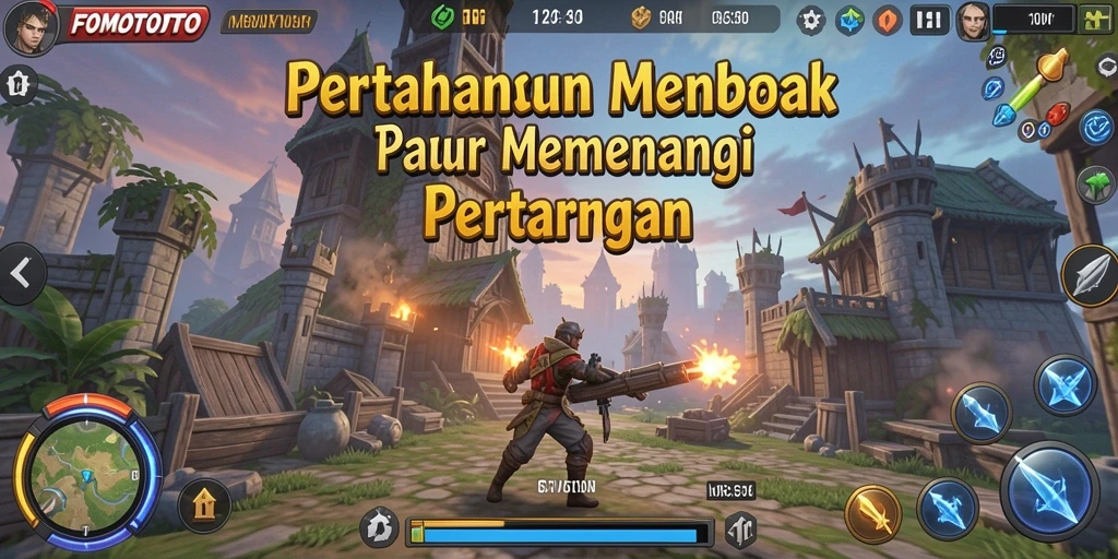 Tampilan gameplay seru FOMOTOTO yang menguji strategi Tower Defense Anda.