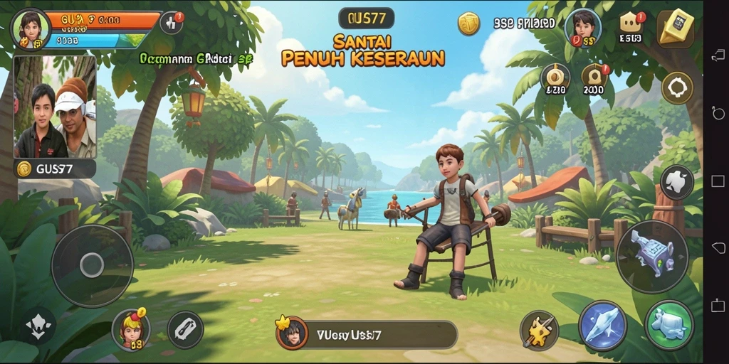 Tampilan gameplay menarik dari GUS77 yang santai dan menenangkan.
