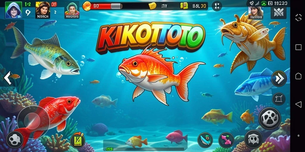Screenshot gameplay KIKOTOTO menampilkan aksi Tembak Ikan yang seru.