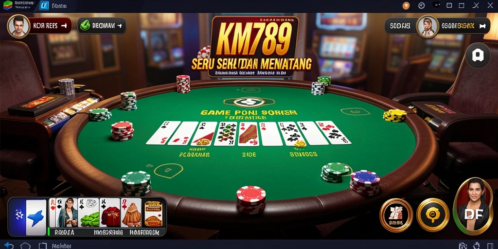 Tampilan gameplay seru dari KM789 yang membuat Poker semakin menarik.