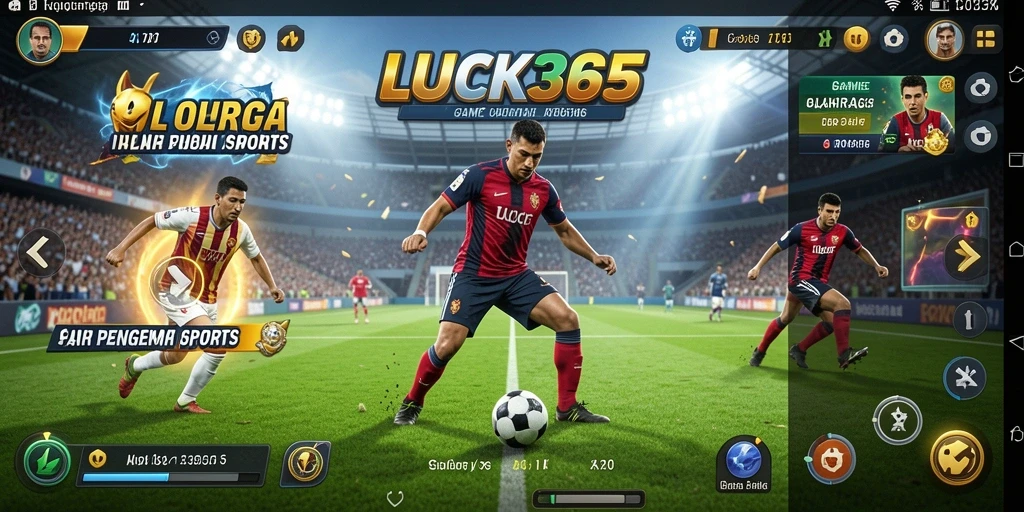 Menampilkan gameplay mendebarkan dari aplikasi LUCK365 saat bermain olahraga.