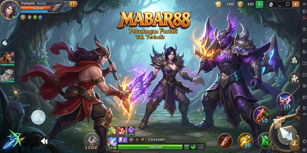 Tampilan gameplay menarik dari petualangan MABAR88 di dunia fantasi.