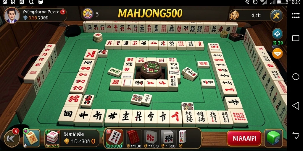 Tampilan gameplay menarik dari MAHJONG500 yang penuh warna.