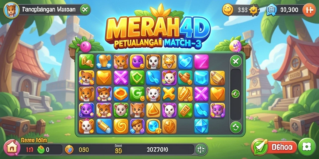 Tampilan gameplay menarik dari MERIAH4D di Match-3.