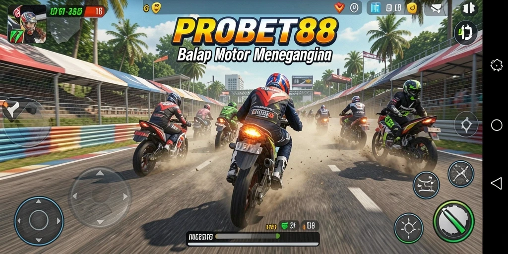 Tampilan grafik menakjubkan dalam gameplay balap Motor Racing.