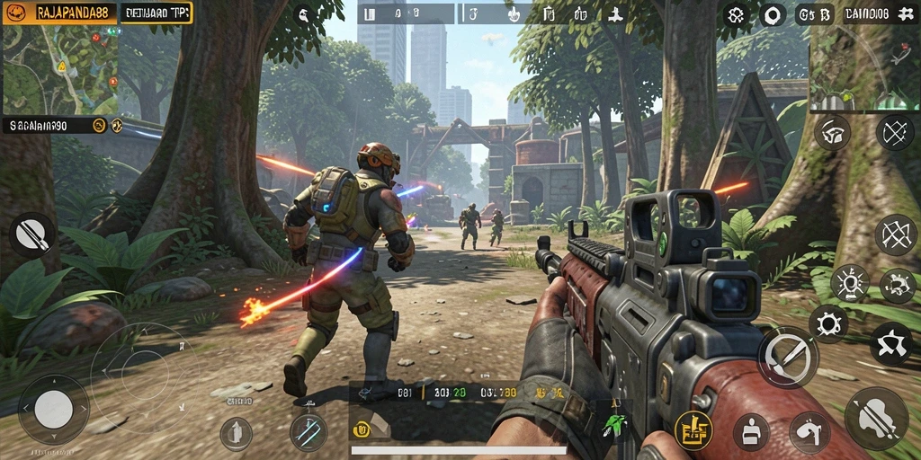 Tampilan gameplay seru dalam RAJAPANDA88 dengan aksi menegangkan.