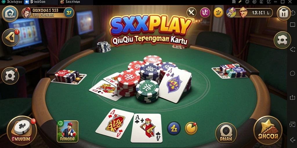 Screenshot utama SXXPLAY menunjukkan aksi seru permainan QiuQiu.