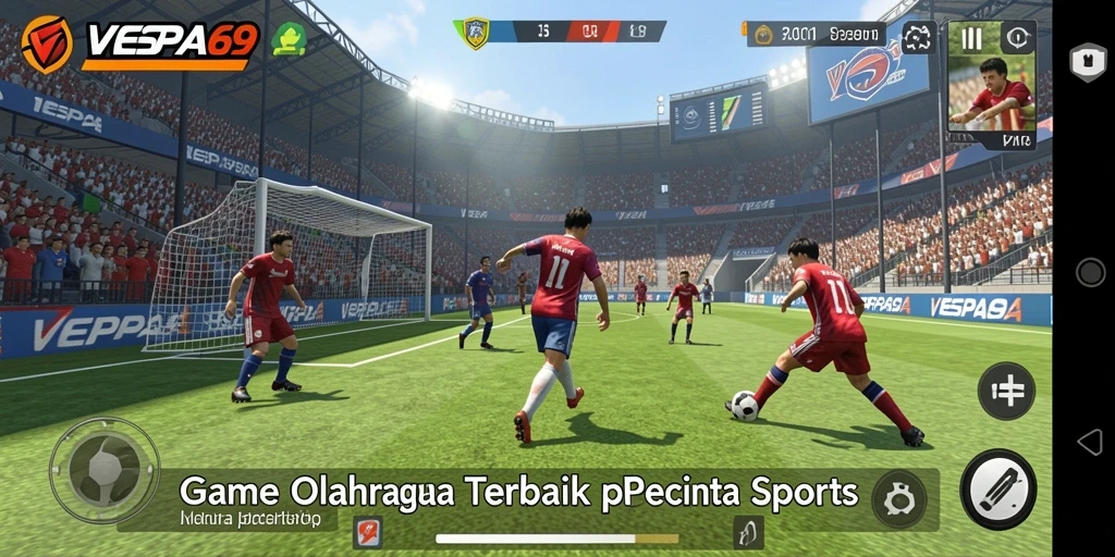 Tampilan utama gameplay VESPA69 dengan aksi olahraga yang menegangkan