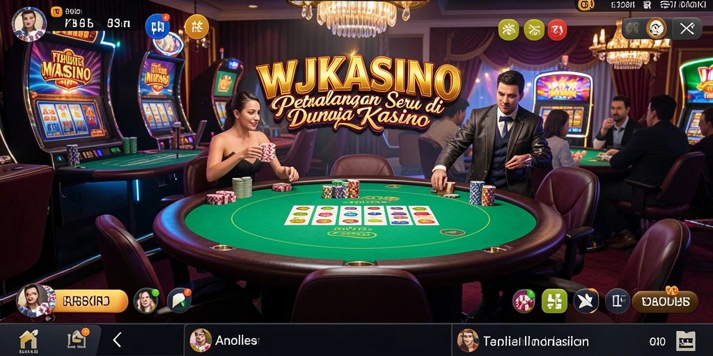 Tampilan gameplay seru di WJKASINO dengan suasana kasino yang menawan.